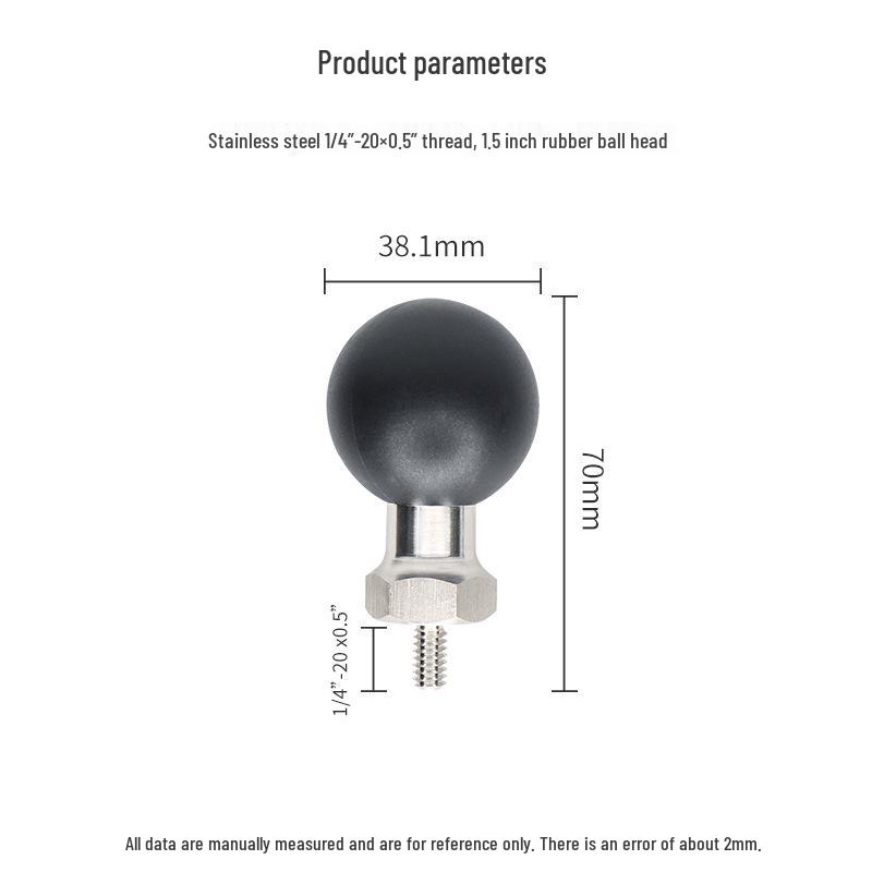 Kayak Mount C-Type 1.5" Ball Head with 1/4x20x0.5 Thread Base