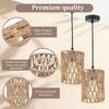 3Pcs Handwoven Lamp Shade Vintage Hanging Lampshade Small Decorative Pendant Light Shade for Living Room Bedroom Home Decoration