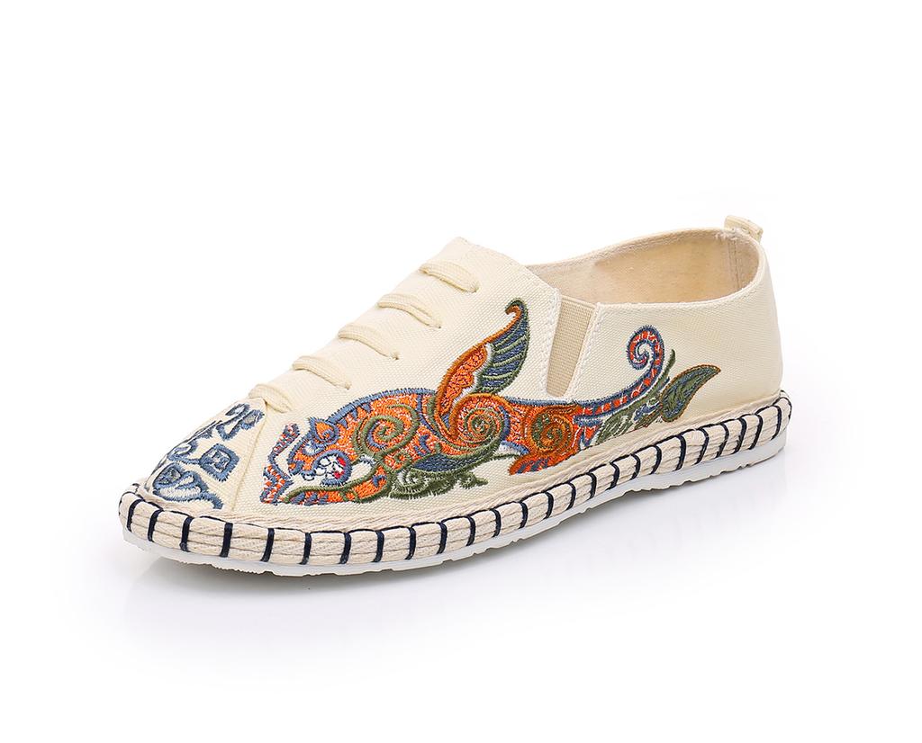 Chinese-style Embroidered Multi-layered Sole Cloth Shoes for Both Men and Women, Ethnic-style Embroidered Cloth Shoes