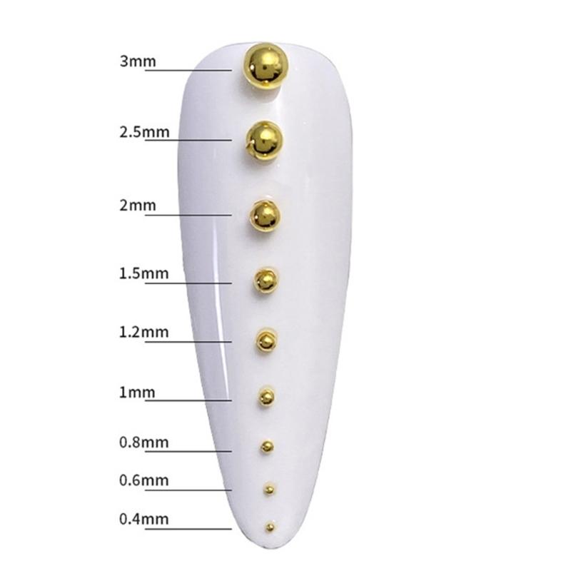 Multi-Size Nail Caviar Beads Micro 3D Nail Art Decorations Mini Metal Nail Beads Nails Jewelry DIY Nail Designs Gifts