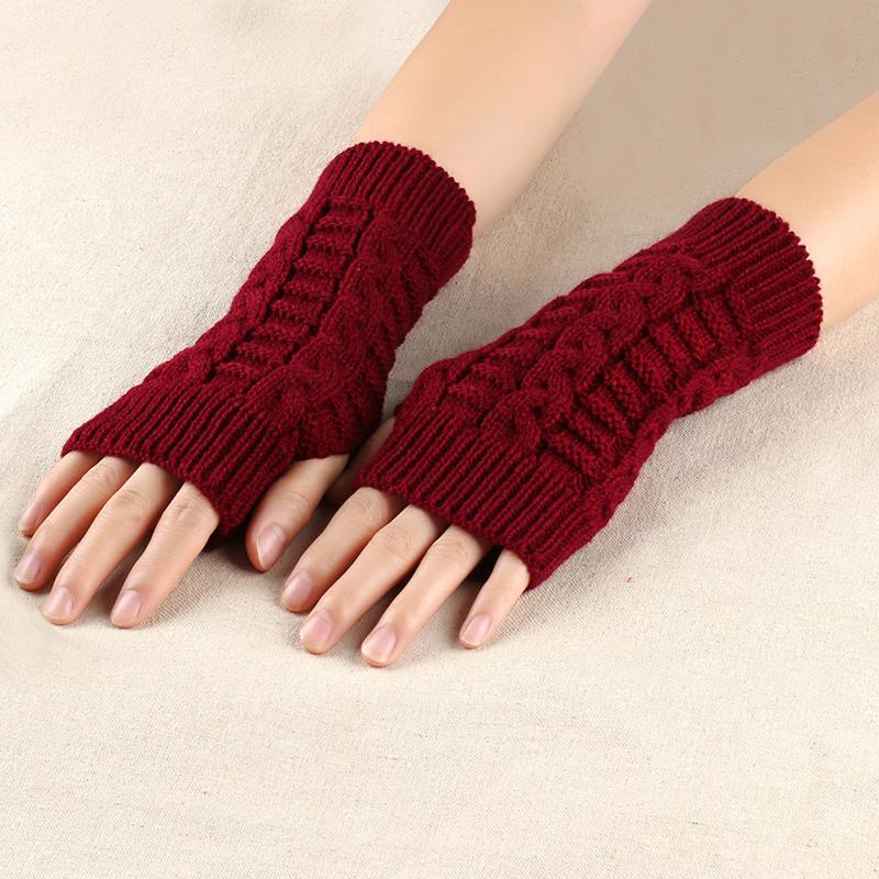 Fashionable Casual Women S Exposed Finger Gloves Warm Half Finger Gloves