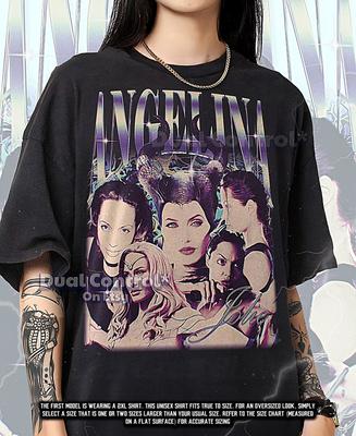 Koszulka Angelina Jolie, Vintage Gwiazda Aktorka Legenda Hollywood Performer Tee, Retro z lat 90. Powrót do przeszłości, Sweter Angelina Jolie #Saf
