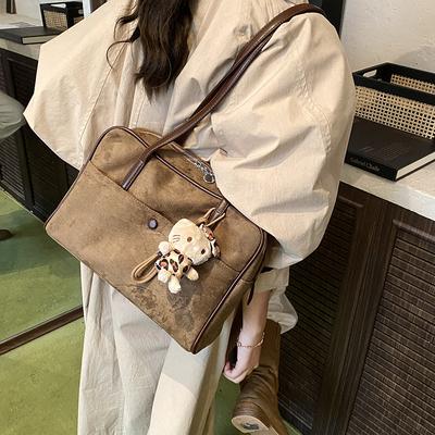 Mattierte Retro-Tasche Damen große Kapazität neue Herbst- und Winter-Freizeit-Schulter-Achseltasche Pendler-Tragetasche