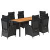 VidaXL Ensemble à Manger de Jardin avec Coussins 7 pcs, Table et Chaises avec Dossier Réglable, Meubles d'Extérieur, 3213100