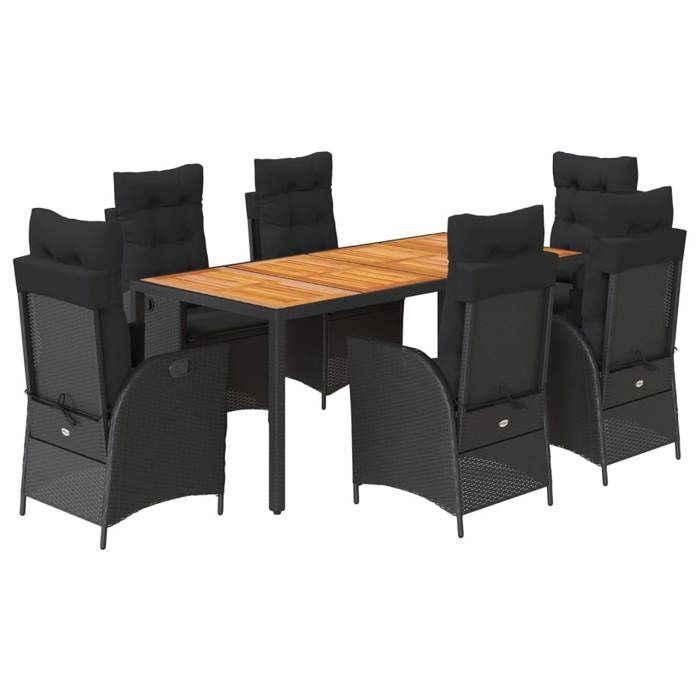 VidaXL Ensemble à Manger de Jardin avec Coussins 7 pcs, Table et Chaises avec Dossier Réglable, Meubles d'Extérieur, 3213100