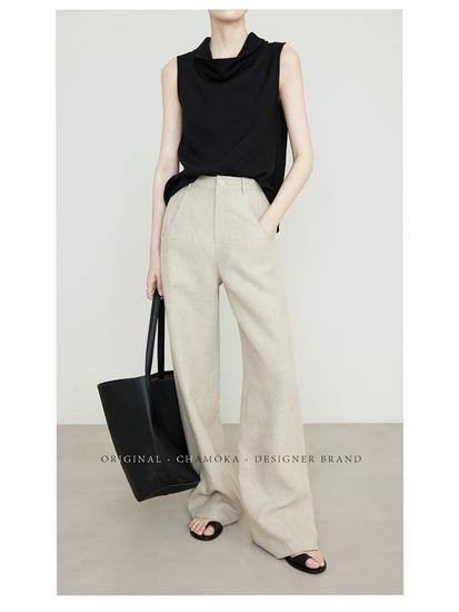 Women's 2026 Summer Linen Pants - Loose, Comfortable, Wide-Leg, Extended Length