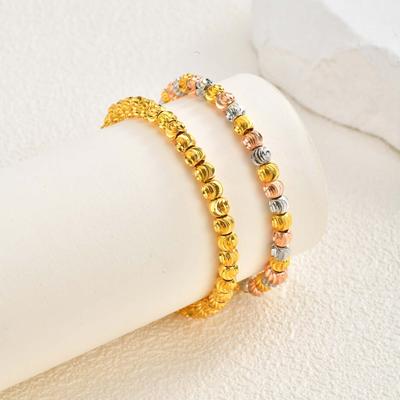 Luxuriöses dreifarbiges Perlenarmband für Damen, vergoldetes verstellbares Kettengliedarmband, Modeschmuck mit einzigartigem Design