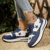 Fashion Fashion Star Decor Platform Sneakers for Women Blue Denim Breathable Sports Shoes Woman Autumn 2025 Thick Sole Running Sneakers