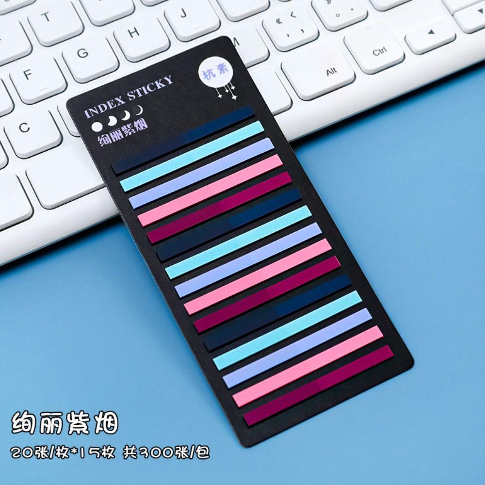 300 Sheets Rainbow Index Memo Pad PET Sticky Notepads Office Supplies Label Bookmark  Kids