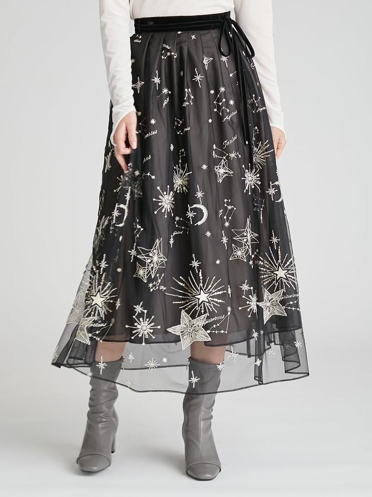 For Starry Tulle Skirt CWFS261004BLK36 [YUMIKATSURA CELFORD]