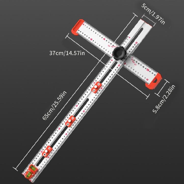 65cm Angles Ruler Punch Locate Woodworking ScribeDrawing Marking Gauges Tshaped