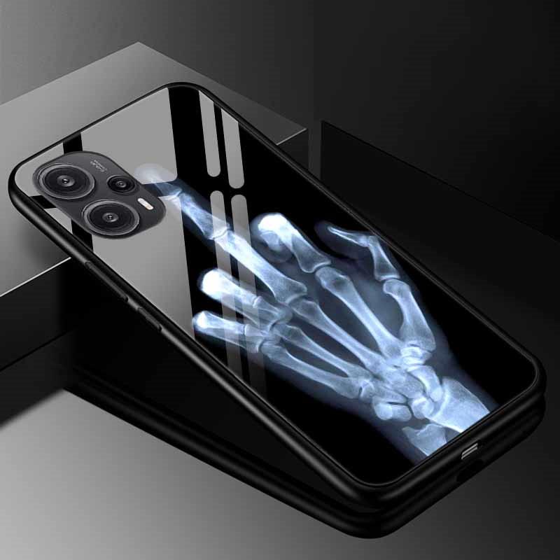 Tempered Glass Phone Case For Xiaomi Poco F5 5G F5Pro Cover Poco F5 Pro Redmi Note 12S 12C 12 4G Luxury Hard Back Bumper PocoF5