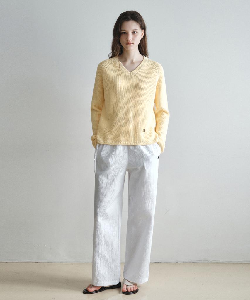 Wednesday Oasis For Woman Easy Hazzi V-Neck Knit_Butter Yellow(Wc26Kn06)