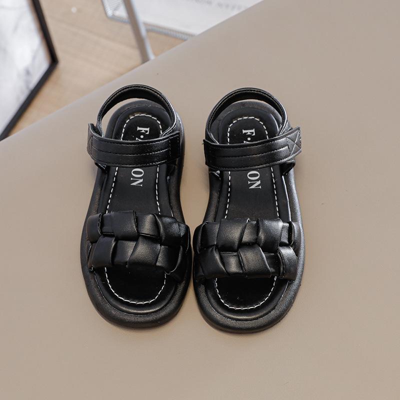 Mädchen Causal Sandalen Sommer Mode Einfarbig Kinder Flechtstil Offene Zehen Strandschuhe Süße Prinzessin Kinder Ballerinas Schuhe Heiß