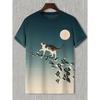 T-shirt Nouveau Style Japonais Encre Samouraï Impression 3D T-shirt Hommes Femmes Mode Hip Hop Manches Courtes Hauts T-shirts Vêtements Hommes