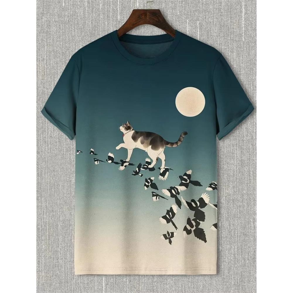 T-shirt Nouveau Style Japonais Encre Samouraï Impression 3D T-shirt Hommes Femmes Mode Hip Hop Manches Courtes Hauts T-shirts Vêtements Hommes