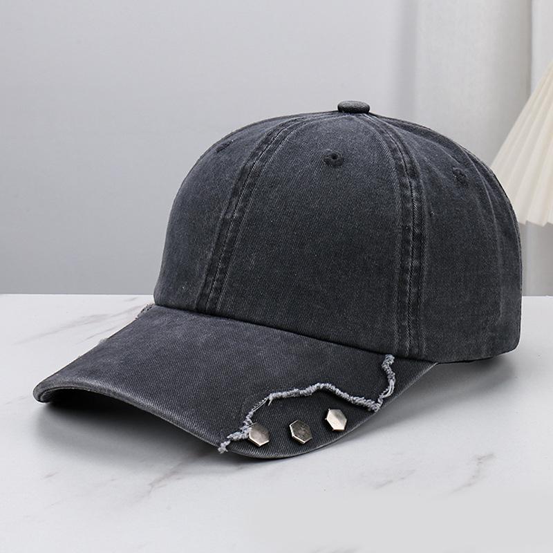New Korean Retro Punk Rivet Versatile Fashionable Baseball Cap Spring Summer Adult Outdoor Leisure Sun Protection Duckbill Caps