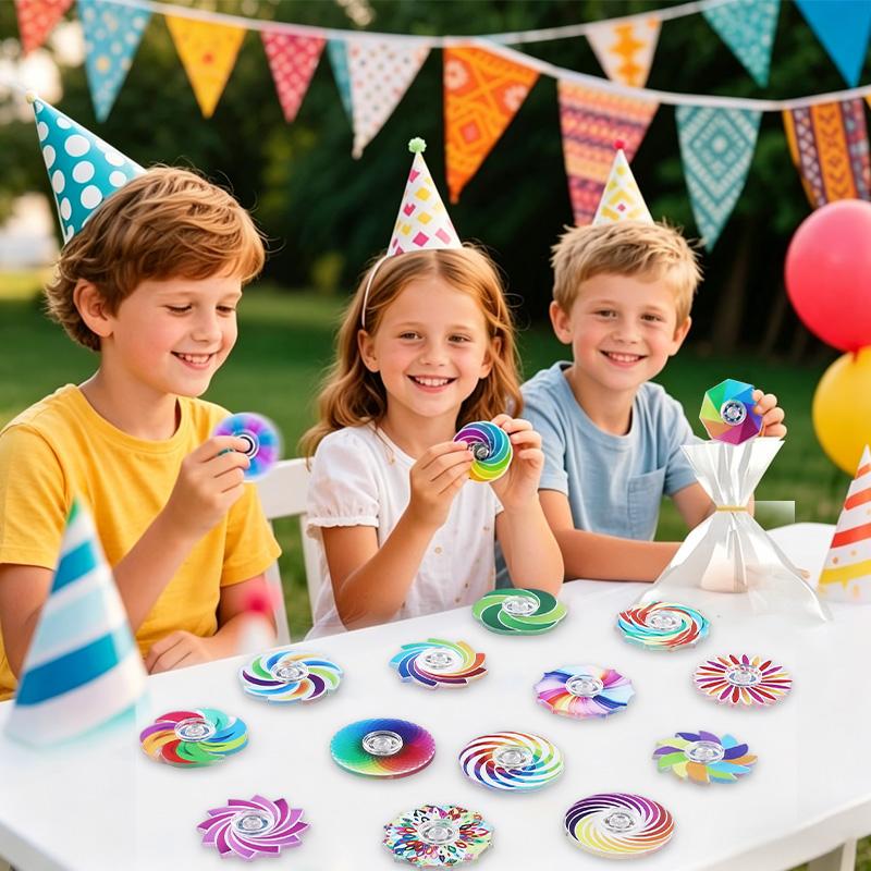 12/24Pcs Mini Ranbow Fidget Spinner for Kids Birthday Party Favors Goodie Pinata Fillers Easter Christmas Gift Stress Relief Toy