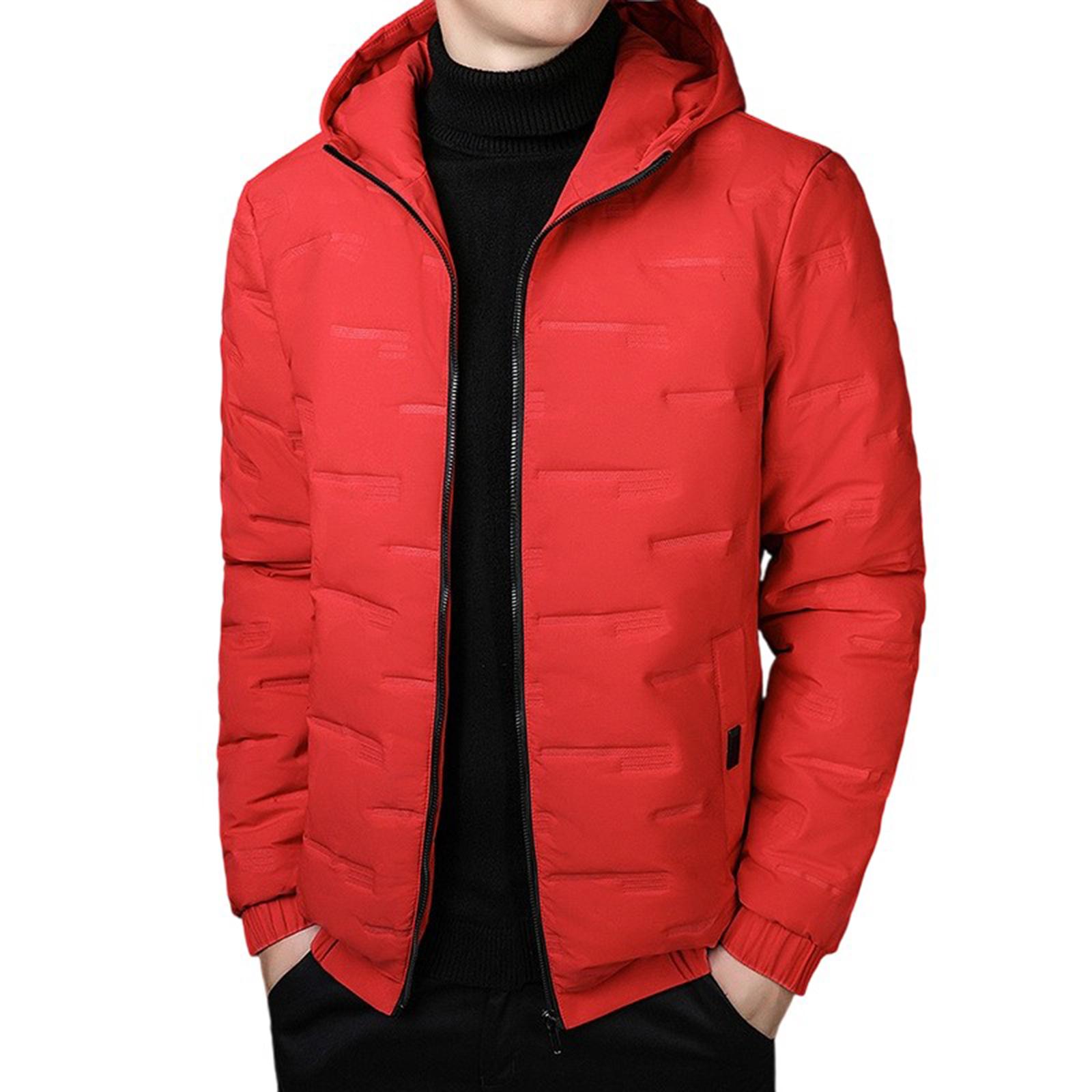 

Men Thickened Leisure Loose Cotton-Padded Jacket Hooded Hood Coat XL