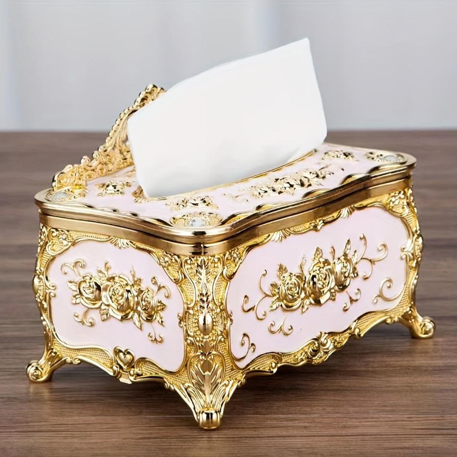 European Style Tissue Box, High-end El Restaurant Napkin Extraction Box, Living Room Desktop Paper Extraction Storage Box