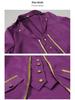 Manteau queue-de-pie médiéval 2022 avec bordure dorée pour Halloween