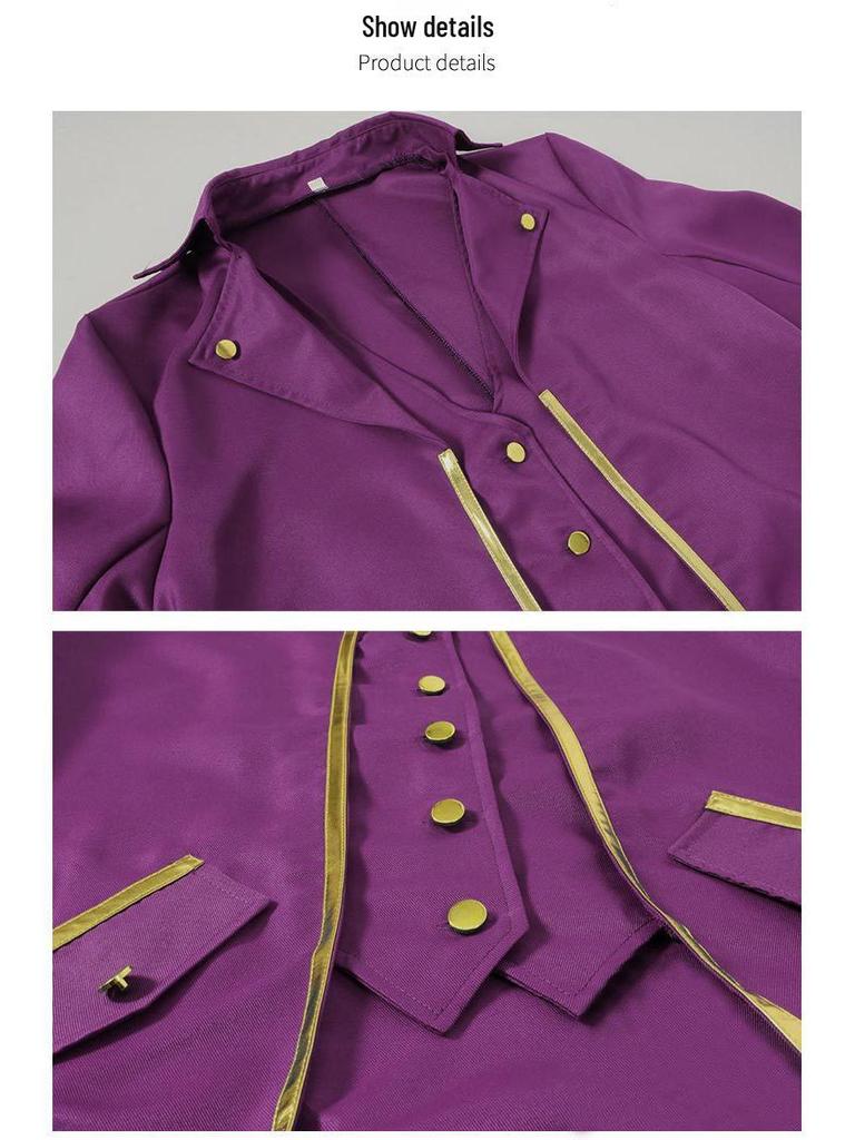Manteau queue-de-pie médiéval 2022 avec bordure dorée pour Halloween