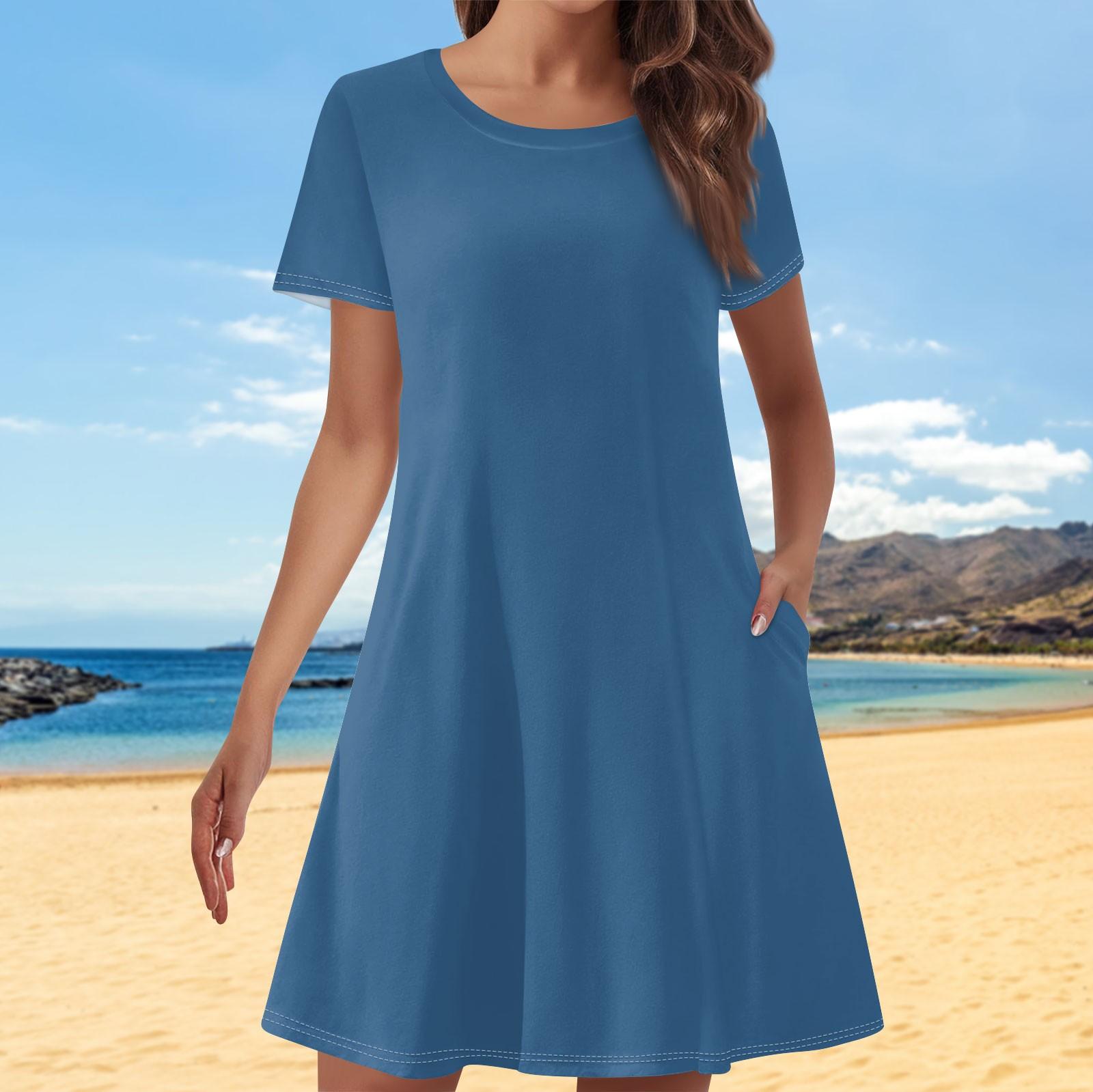 Женские повседневные платья с однотонным принтом — фото 7