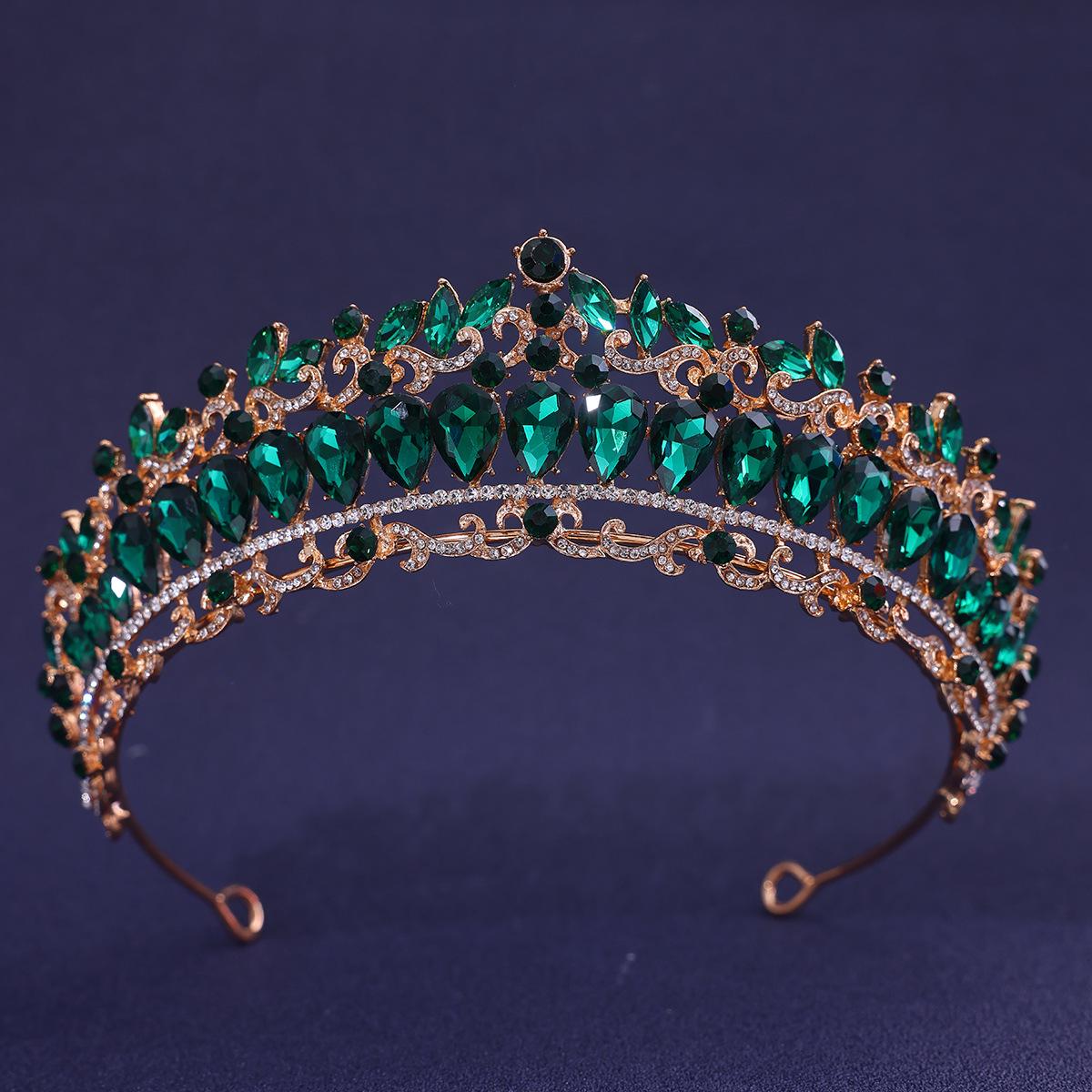 

Барочная свадебная корона для волос со стразами: Европейские и американские свадебные и вечерние аксессуары