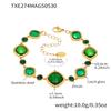 High Shine Faceted Czech Glass Beads Bracelet Multi Faceted Transparent Gem Cut Stainless Steel Bangle for Women Tarnish Free