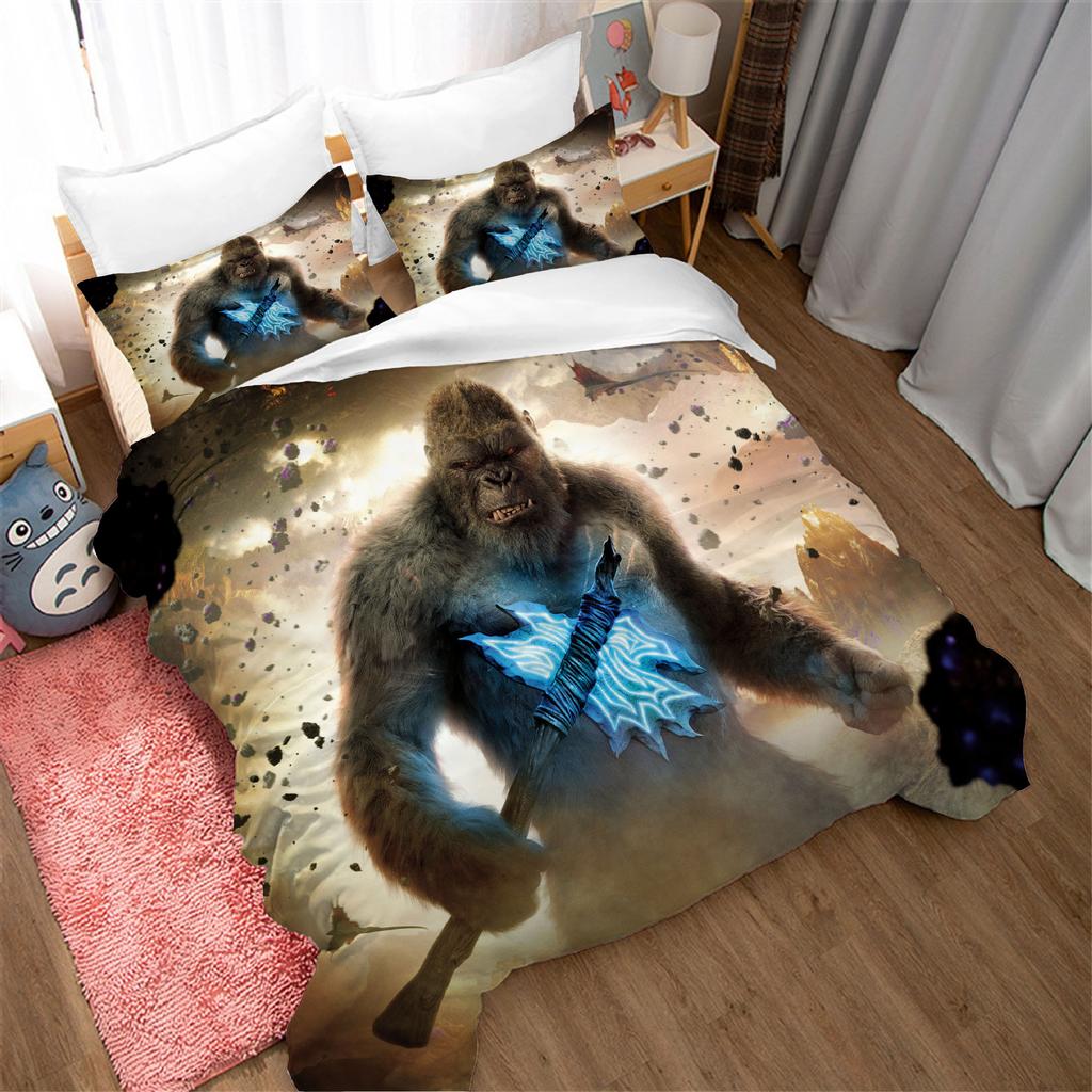 3d Digital Printing Bedding Three-piece Quilt Cover Making Bed Cover Coral Velvet