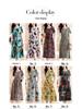 Elegant Plus Size Cotton Silk Knee-Length Dress with Waist Cinch for Middle-Aged Women