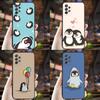 Penguin Kawaii Cute Cartoon Phone Case For Samsung S25,S24,S21,S22,S23,S30,Ultra,S20,Plus,Fe,Lite,Note,10,9,5G Black Cover