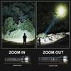 2000LM Self Defense LED Flashlight ABS Torch with Digital Display Portable TYPE-C Rechargeable Flashlights for Camping Hiking