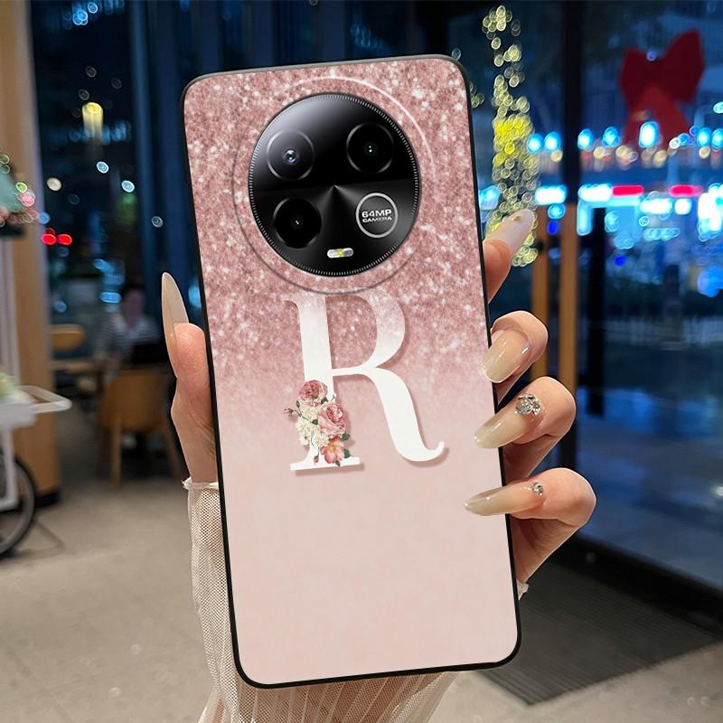 Black Case For BLU Bold K50 Soft Silicone Anti-scratch Casing For BLU Bold K50 Lucky A-Z Letter Pink Shiny Starry Sky Back Cover