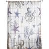 Tüllvorhang mit Meeresmotiven, Aquarell-Kreaturen, Seesterne, Oktopus, Voile, transparent, für Schlafzimmer, Wohnzimmer, durchsichtige Fenstervorhänge