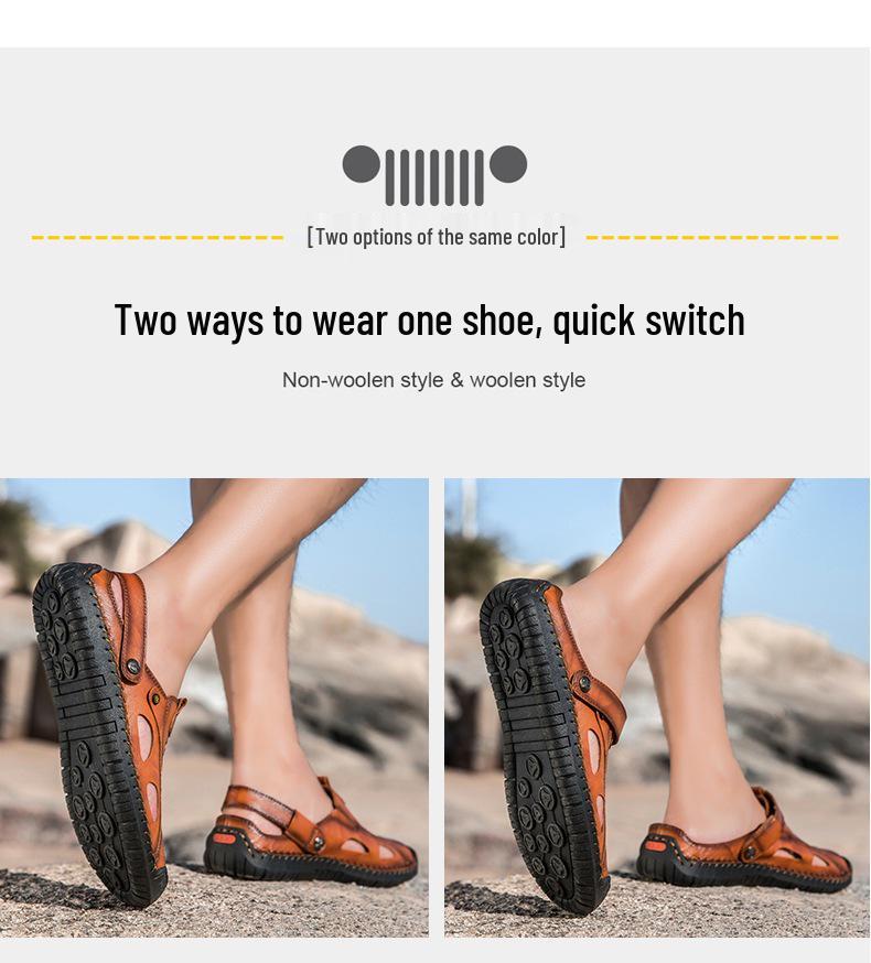 2026 Men's Plus Size Closed-Toe Beach Sandals - Non-Slip Soft Sole Summer Slippers