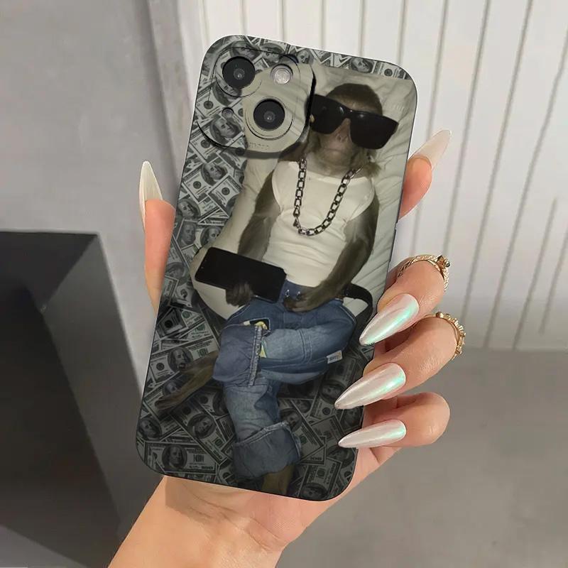 Sunglasses Banknote Monkey Painted Case For Samsung Galaxy A56 A55 A54 A53 A36 A35 A26 S25 S24 S23 S22 S21 Ultra Plus FE Cover