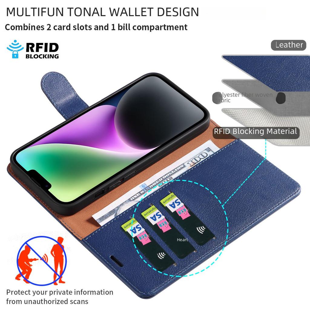 Skinnveske for Google Pixel 8A, 6A og 7 Pro mobiltelefoner - flip-deksel og beskyttelsesdeksel.