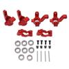 RC Steering Group Assembly Set Aluminum Alloy RC Car Steering Assembly Kit for Traxxas Latrax Teton 1 18 Red
