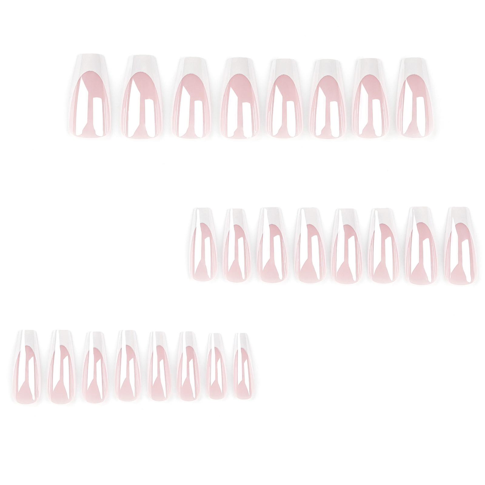 

24x французских типсов накладные ногти полное покрытие съемные накладные ногти искусственные ногти гроб накладные ногти для женщин