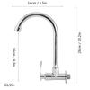 Wall-Mounted G1/2in Single Cold Water Kitchen Faucet - Basin Sink Tap (No Hose Included)