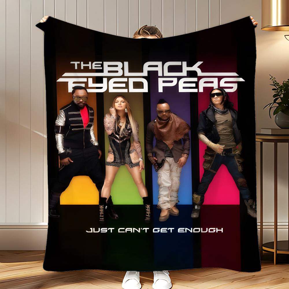 popular band Black Eyed Peas Throw Soft Coral Fleece Blanket 310gsm Fluffy Warm Throw for Sofa Bed Couch Bedroom Decor