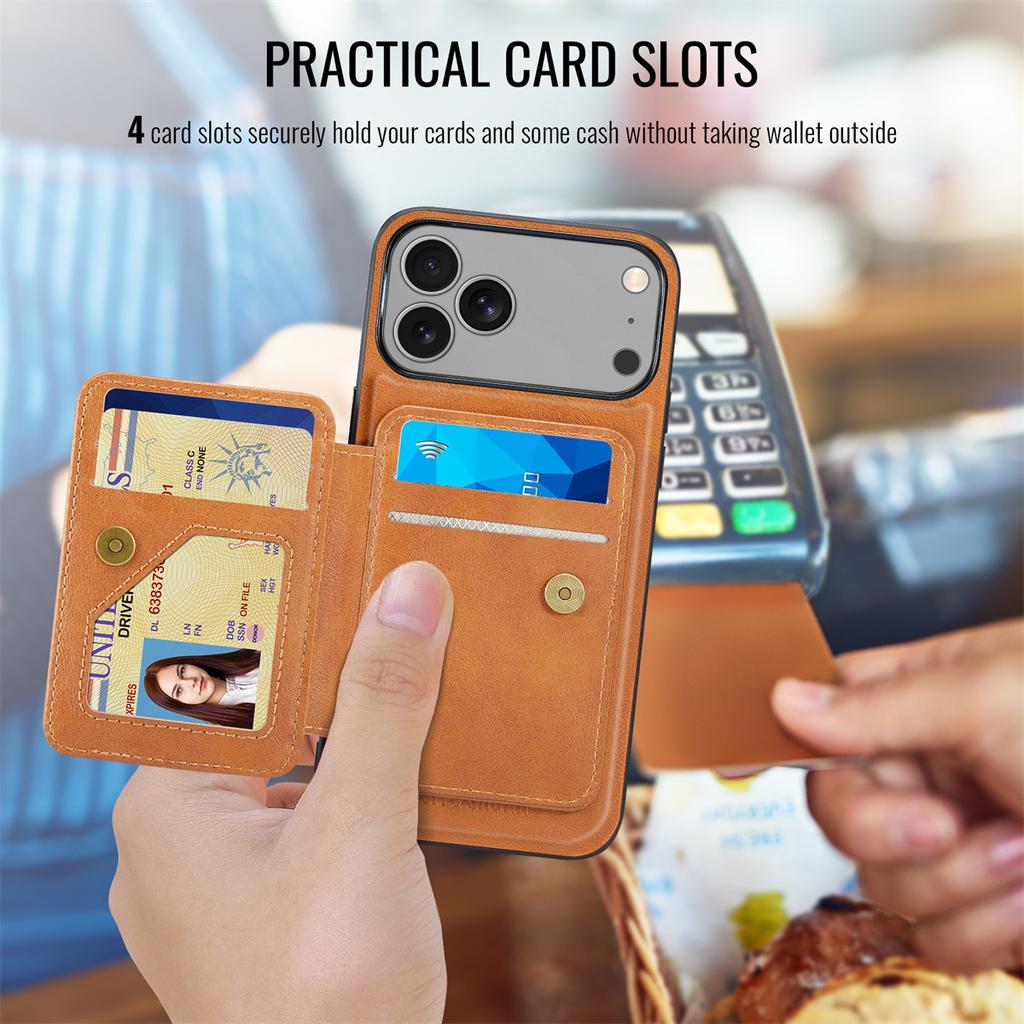 Detachable Card Slot Wallet for Magsafe Magnetic Leather Phone Case for IPhone 17 Air 16 15 14 Plus 13 12 11 Pro Max Cover