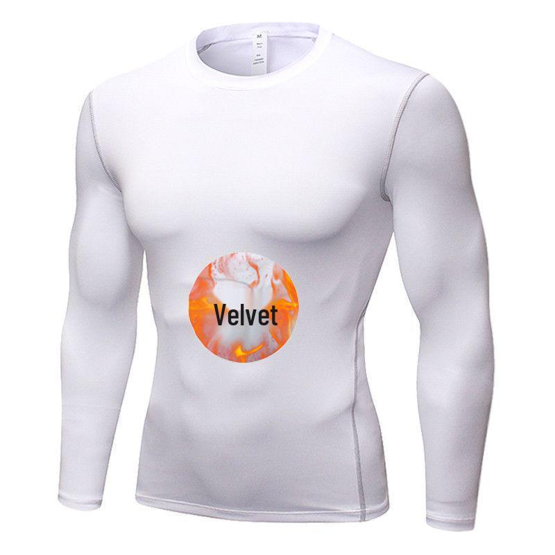 Herren Weißes Basketball Kompressionsshirt - Kurz-/Langarm Schnelltrocknendes Baselayer Weste