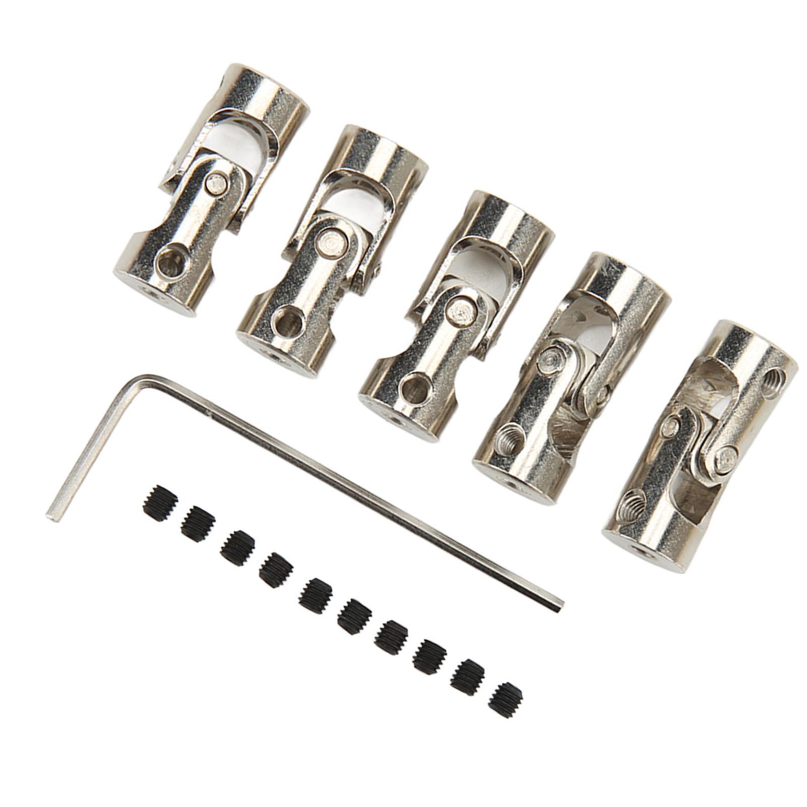 

5PCS 3mm Universal Joint Shaft Coupling High Strength Steel 2 Section Universal Joint Coupling Connector for RC Car Boat
