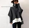 25th Anniversary Women's High-Neck Wool Knit Cape Sweater - Loose & Versatile for Autumn/Winter