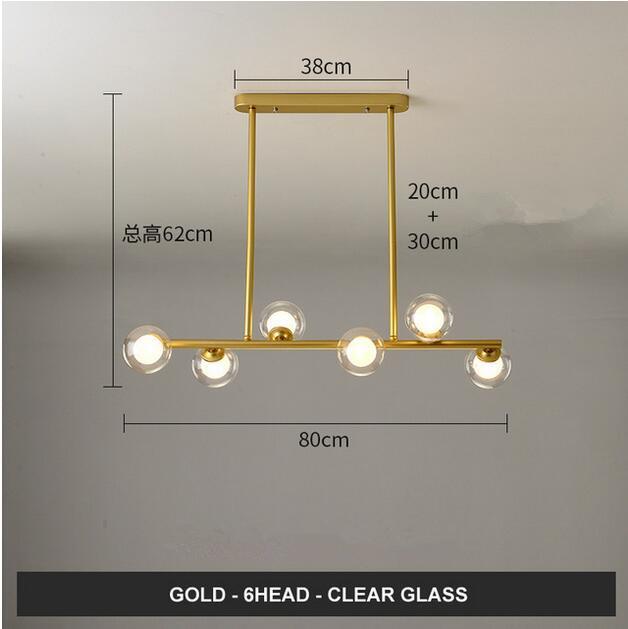 Dining Room Ceiling Chandelier Suspension Horizontal Glass Balls Chandeliers Kitchen Hanging Lamp Office Front Desk Lights