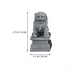 Asian Style 2Pcs Lions Statues Garden Sculptures Miniature Sandstone Home