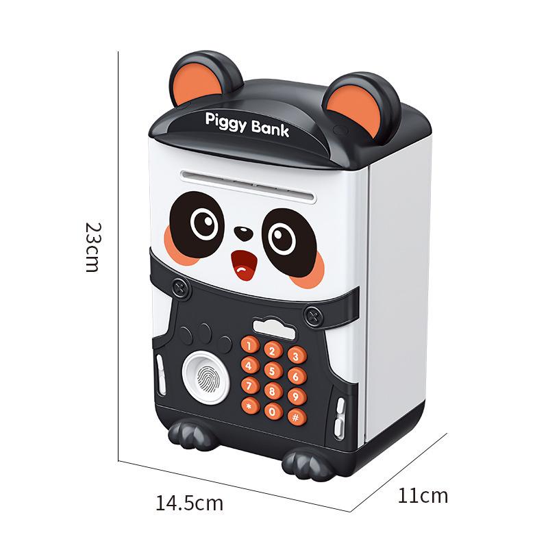 Children's Cartoon Panda Piggy Bank with Fingerprint Recognition & Password Unlock for Deposits and Withdrawals.