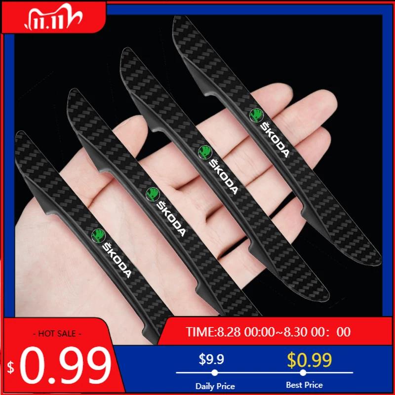 Car Sticker 4Pcs Car Door Bumper Anticollision Strip Anti-Scratch For Skoda Octavia MK2 MK1 3 A5 A7 A8 Fabia Karoq Superb Rapid